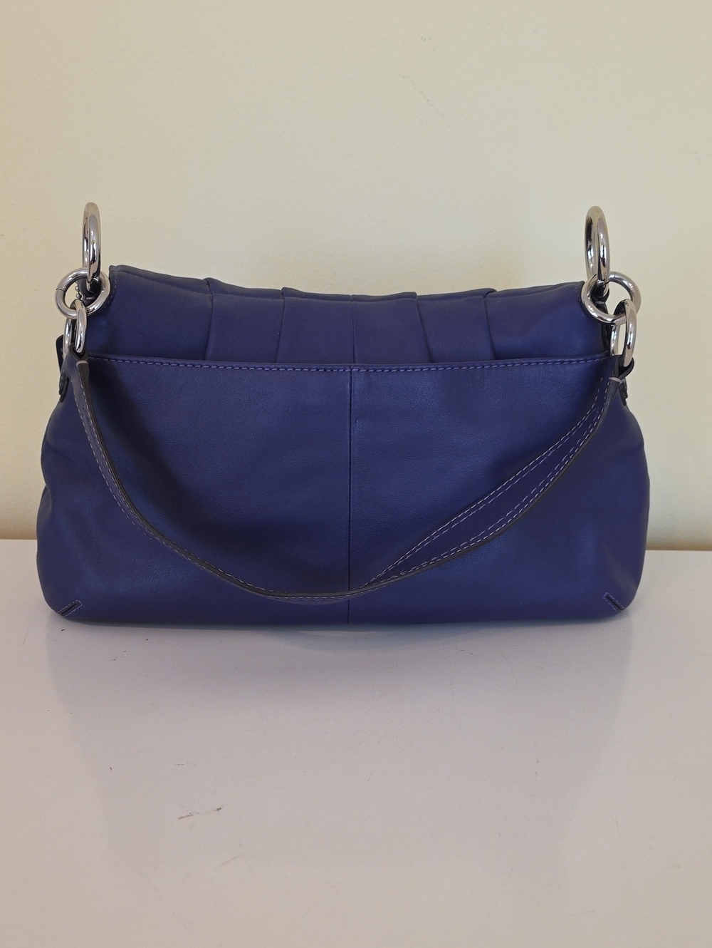 Coach Purple Soho Pleated Flap / Hampton-style Shoulder Bag F17217 - Picture 3 of 8